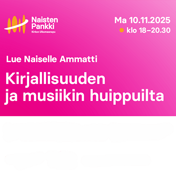 Lue Naiselle Ammatti - Kirjallisuuden ja musiikin huippuilta